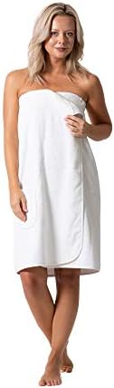 Robe Direct Womens Terry Cloth Spa Towel Wrap with Adjustable Closure