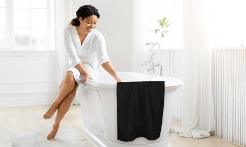 Lenenz Luxury Bath Towels 4 Pack 27x54 Black