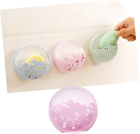Housoutil Suction Cup Soap Dish Bar Holder Wall Mounted No Drill Heavy Duty