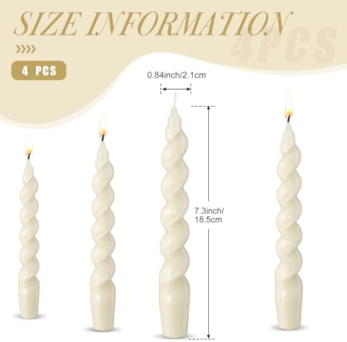 Zhengmy Spiral Taper Candlesticks 4 Pcs White