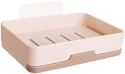 Wall-Mounted Khaki Soap Dish Holder Single Layer Draining