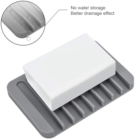 Self-Draining Silicone Soap Holder for Bathroom Kitchen