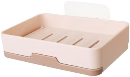 KONTONTY Wall-Mounted Soap Dish Draining Rack Leak Proof Holder