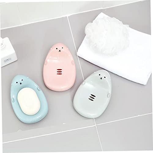 Funny Cartoon Soap Dish for Boys Girls - Pink Self-Draining Holder