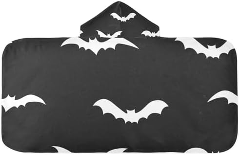 CHIFIGNO Personalized White Bats Black Toddler Bath Towel
