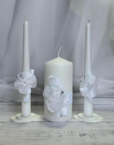 Magik Life Unity Candle Set - White Wedding Unity Candles