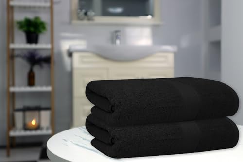 Lenenz Luxury Bath Towels 4 Pack 27x54 Black