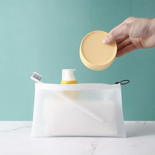 Portable Soap Dish with Lid Waterproof Travel Soap Holder 8x8x45cm Pink