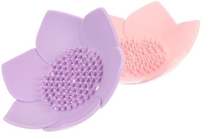 2pcs Silicone Soap Trays Drainage Stylish Bathroom Holder