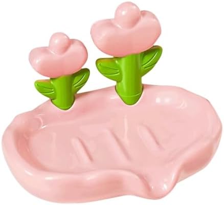 Flower Decor Soap Dish Holder for Bathroom and Kitchen