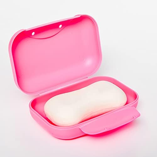 Belupai Travel Soap Container with Snap Closure and Leakproof Design Pink