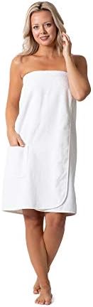 Robe Direct Womens Terry Cloth Spa Towel Wrap with Adjustable Closure