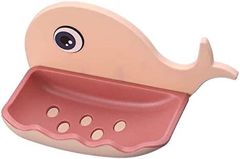 Whale Shaped Soap Holder Wall Mounted No Drilling Required Pink 1