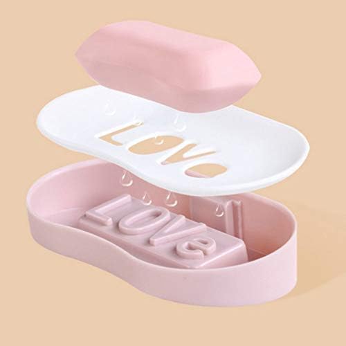 TOPBATHY Double Layer Wall Mounted Pink Soap Holder