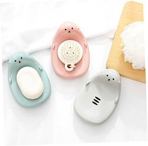 LIFKOME Heart Shaped Soap Dish Drainer Holder for Travel and Bathroom Use