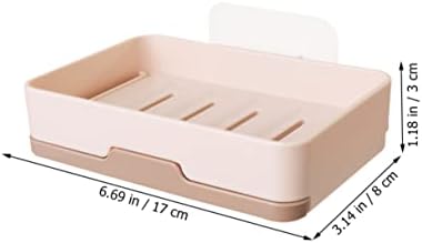 Wall-Mounted Khaki Soap Dish Holder Single Layer Draining