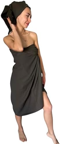 Muslin Bath Towel Set of 2 - 100 Cotton Ultra Soft Quick Dry Brown