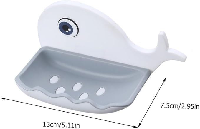Whale Shaped Soap Holder Wall Mounted No Drilling Required Pink 1