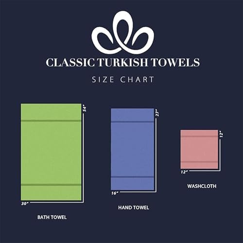 Classic Turkish Towels CTT - 6 Piece Luxury Set 100 Turkish Cotton