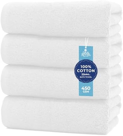 DAN RIVER 4 Pack Bath Towels 22x44 Inches