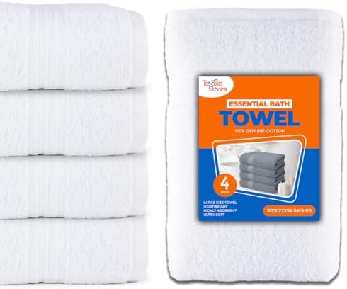 Textila Bath Towels - 27x54 Inch Pack of 4