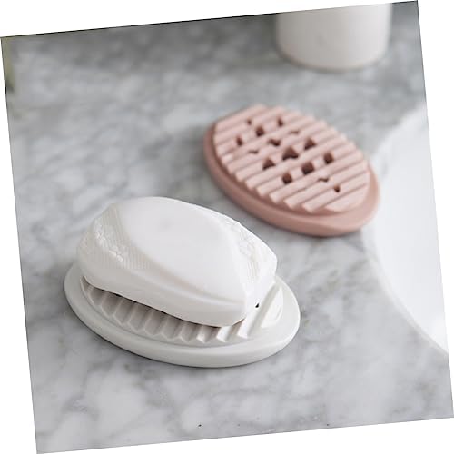 Luxshiny Oval Soap Dish Holder with Drain Design