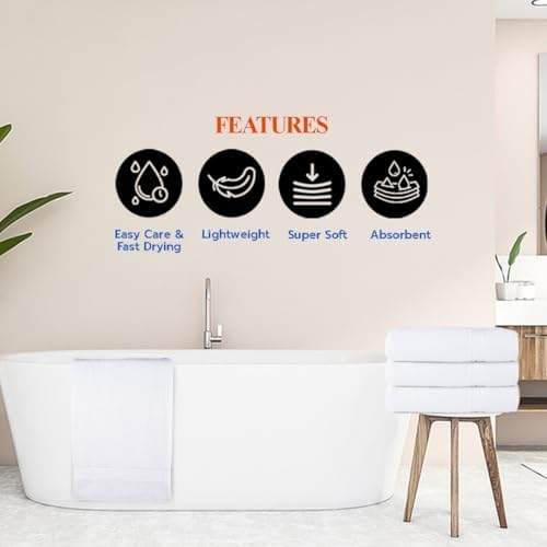 Textila Bath Towels - 27x54 Inch Pack of 4
