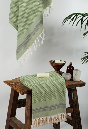 DEMMEX Micro Waffle Turkish Bath Towel - 70x40 Khaki 1