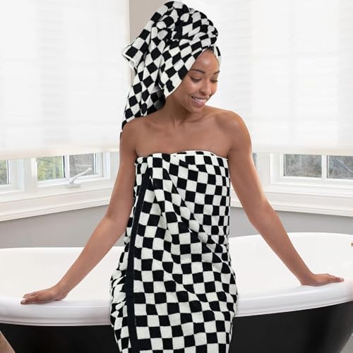 Jacquotha Checkered Bath Towels - 275 x 55 Set of 2