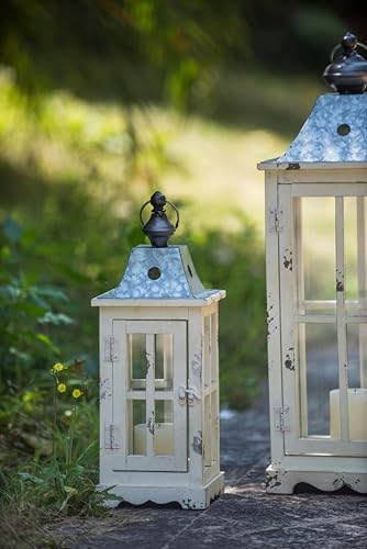 Strawberry Fairy Decorative Candle Lantern with Whitewashed Finish