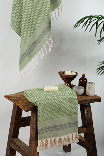 DEMMEX Micro Waffle Turkish Bath Towel - 70x40 Khaki 1