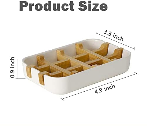 TRIIFON Bamboo Soap Dish with Drainage Frame