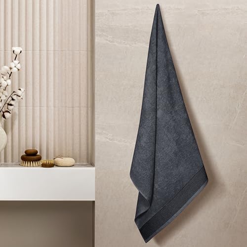 Belizzi Home 4 Pack Oversized Bath Towels 27x54 Inches Charcoal Grey