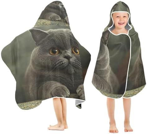 CHIFIGNO Fat British Shorthair Cat Toddler Bath Towel