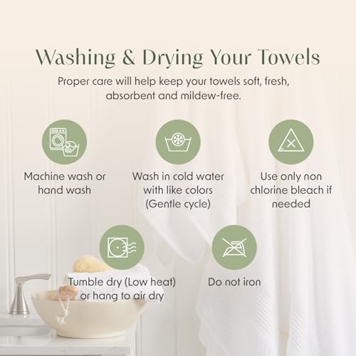 Springtree Home Cotton Towel Set - 6 Piece Floral Textured