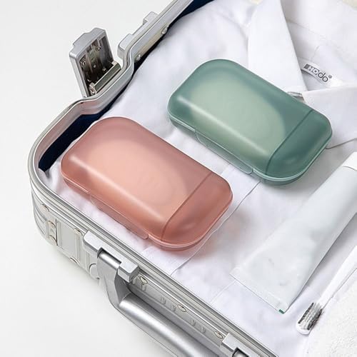 Square Soap Box with Lid - Durable PP and TPR Material