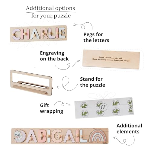 Personalized Wooden Name Puzzle for Baby Girl