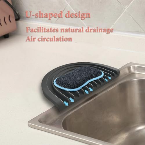 CAROYINO Soap Dish with U-Shaped Design Black 1