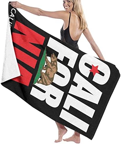 California Republic Flag Beach Towel - Soft Microfiber Packable Unisex
