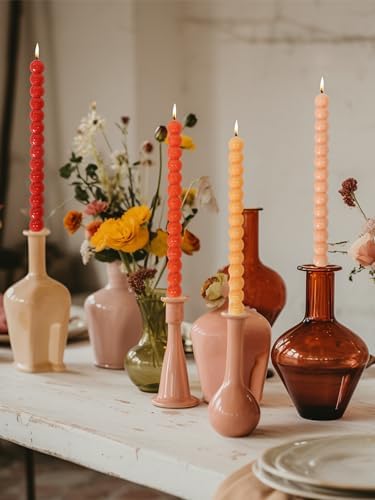 LPUSA Green Spiral Taper Candles Set of 4