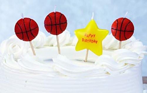 Biedermann Sons 12-Pack Sports Birthday Candles with Basketball and Star