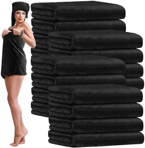 16 Pack Microfiber Bath Towels Bulk - Soft and Durable