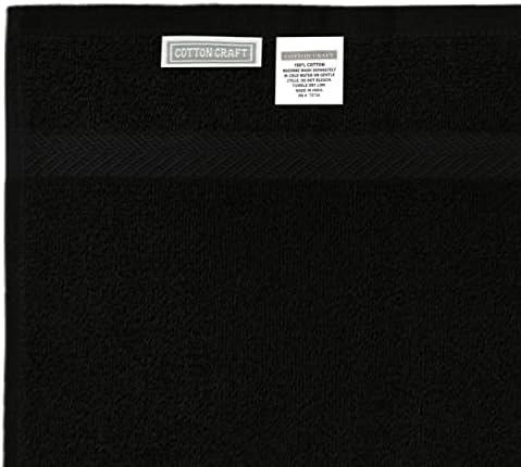COTTON CRAFT Simplicity Bath Towels Set - 7 Pack Black 1
