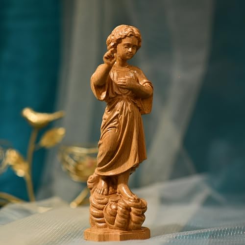 Handmade Baby Jesus Figurine Wooden Religious Decor