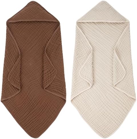 FUNUPUP Hooded Baby Towels 2 Pack Muslin 1