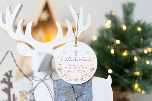 Personalized Baby Dedication Porcelain Ornament