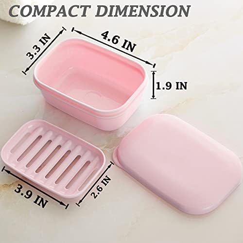 Traveling Soap Holder with Leak-Proof Lid and Drainage Layer Pink