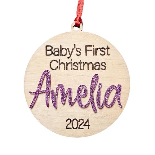 Babys 1st Christmas Ornament 2024 Personalized