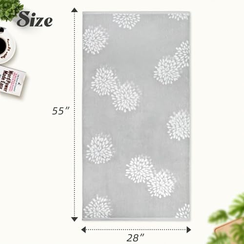 Light Grey Bath Towels Set of 2 - Soft Quick Dry 55 x 28