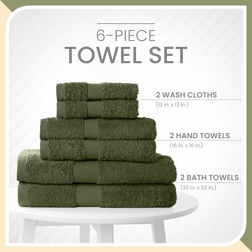 Martex 6-Piece Dark Green Cotton Towel Set